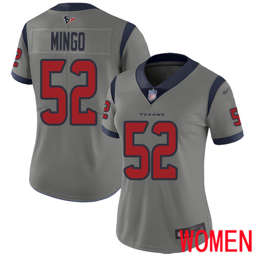 Houston Texans Limited Gray Women Barkevious Mingo Jersey NFL Football #52 Inverted Legend->houston texans->NFL Jersey